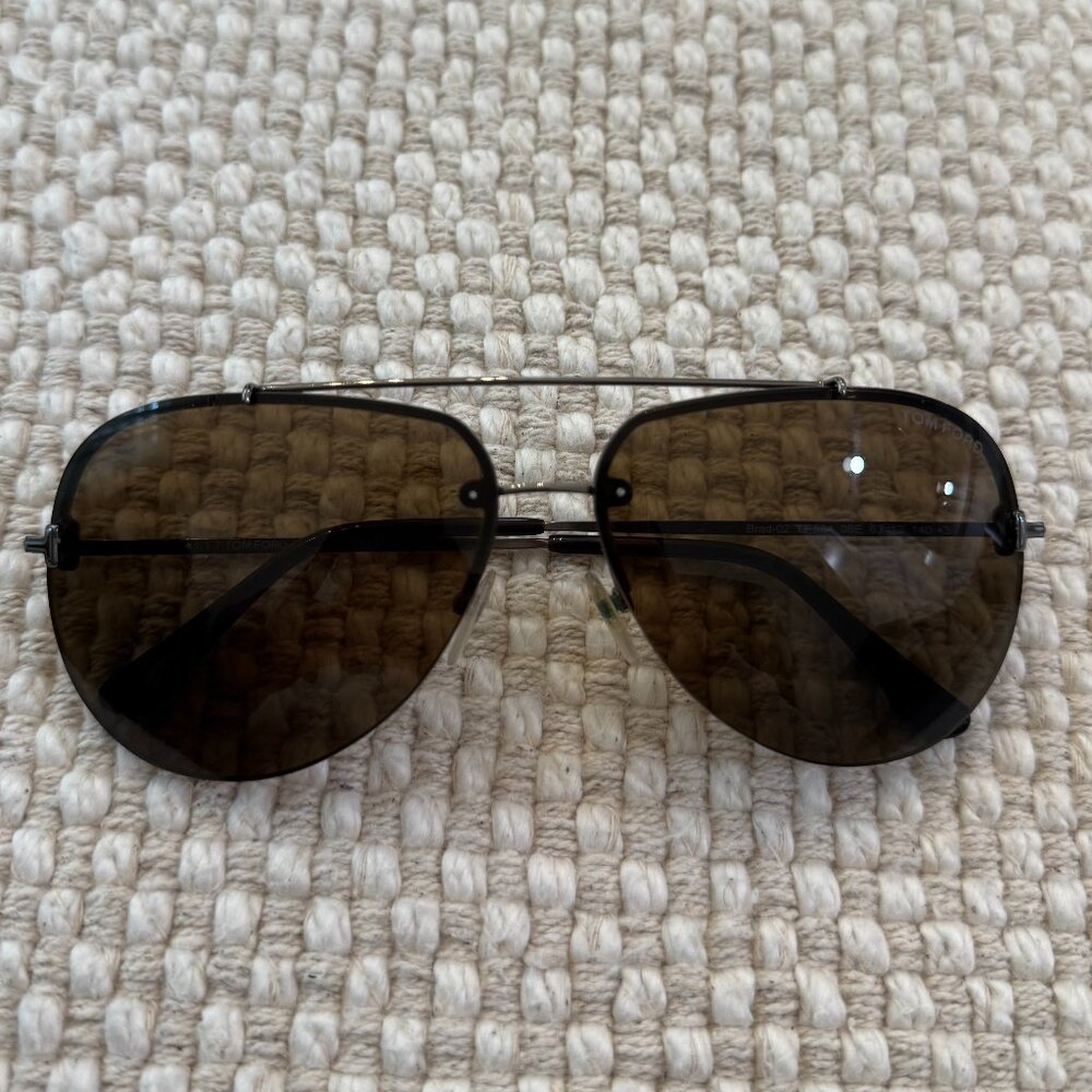 TOM FORD Brown Aviator Sunglasses